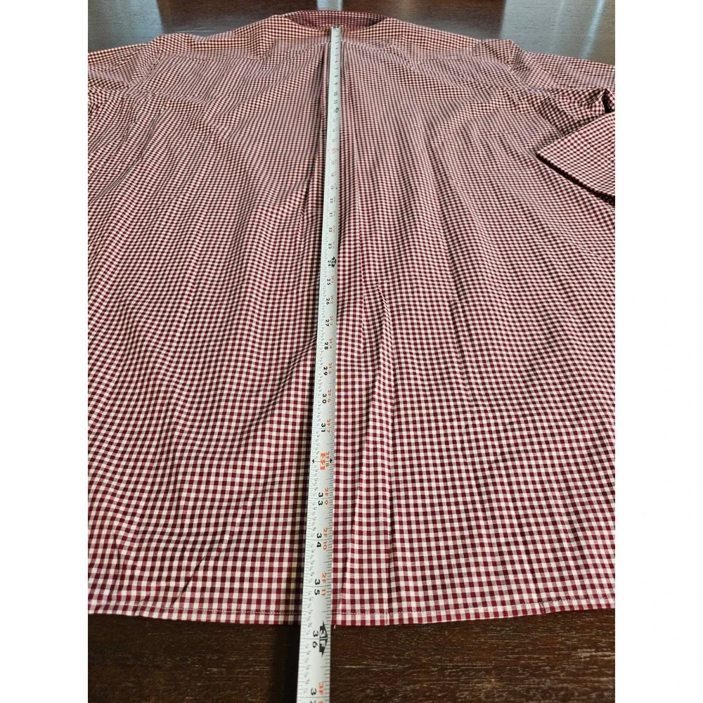 Polo Ralph Lauren Button Down Men 3XB Burgundy Gingham Stretch Long Sleeve Shirt - Picture 9 of 10